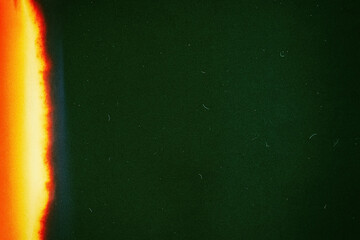 Retro Film Burn Light Leak on Green Grain Texture