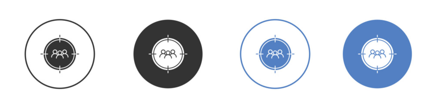 Target audience icon pictogram set. Vector icon designs