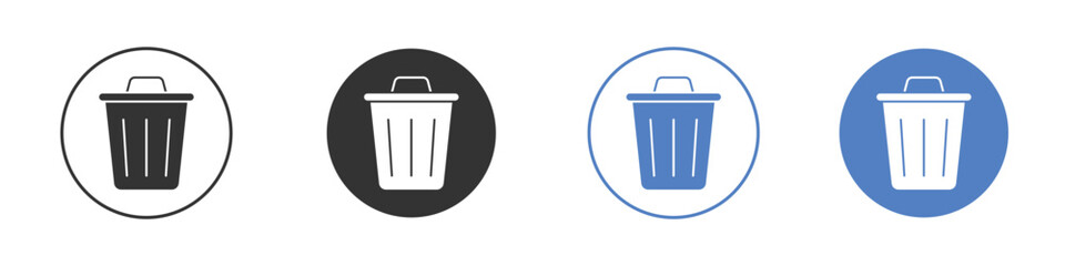Trash icon pictogram set. Vector icon designs