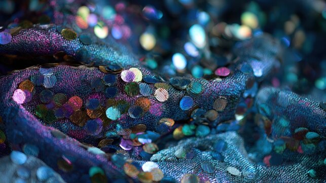 Shimmering fabric, reflecting vivid colors