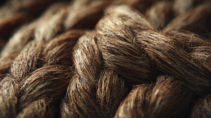 A close-up shot of a thick, braided rope, texture, and pattern