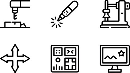 Industrial automation and control icons