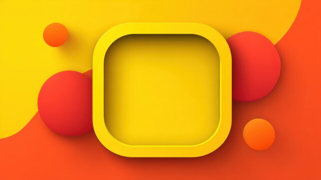 Colorful abstract composition featuring geometric shapes, with vibrant yellow background and red circles, perfect for modern design projects and creative concepts. - Powered by Adobe