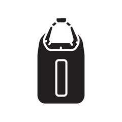 waterproof dry bag color flat icon. Vector isolated element