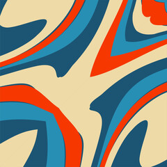 A Dynamic Abstract Swirl Pattern Featuring Bold Stripes of Cream Blue and Orange Blending Seamlessly into Each Other.