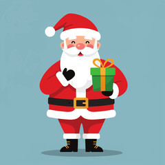 Santa's Heartwarming Hello in a Festive Vector Portrait