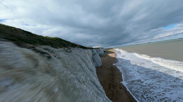Limestone cliffs along the english channel. United Kingdom.