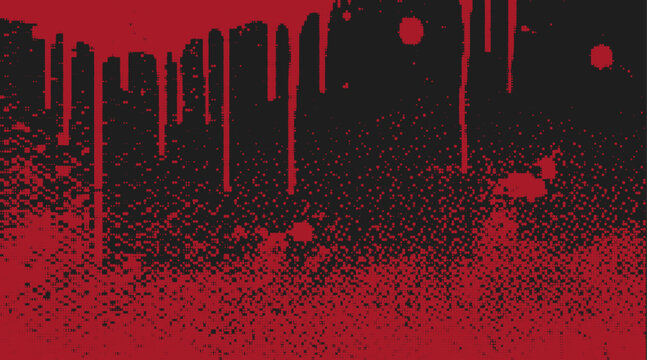 red and black halftone urban banner background