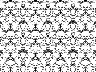 Seamless abstract pattern. black and white linear illustration for coloring. Vector coloring book for adult.