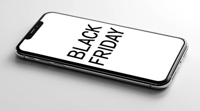The black text "Black Friday" on the smartphone screen.