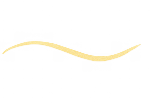 Yellow abstract curved line or wave element with shimmering texture on a transparent background - Powered by Adobe