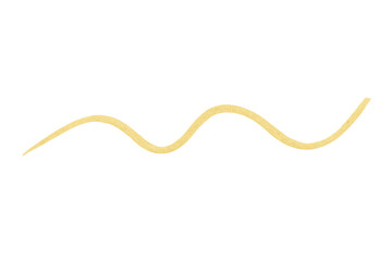 Wavy yellow brush stroke creating an abstract curve and line art on a transparent background