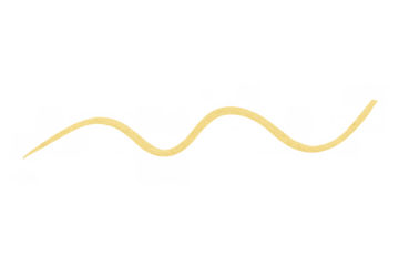 Wavy yellow brush stroke creating an abstract curve and line art on a transparent background