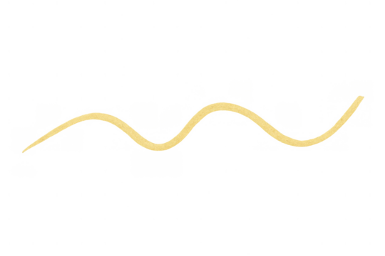 Wavy yellow brush stroke creating an abstract curve and line art on a transparent background