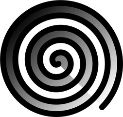 A black and white spiral with a gradient effect, creating a hypnotic visual.