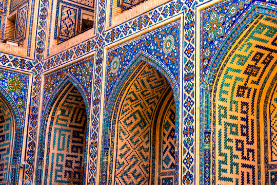 Samarkand, Uzbekistan - Sep 09, 2025:  The Gūr-i Amīr or Guri Amir is a mausoleum of the Turco-Mongol conqueror Timur in Samarkand, Uzbekistan.