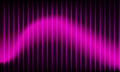 Vibrant neon pink wave glows across dark vertical blinds for dynamic background