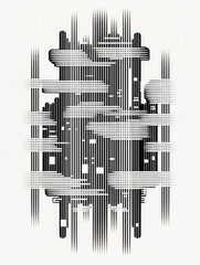 Abstract black and white geometric pattern