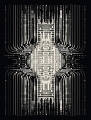 Intricate symmetrical digital art pattern.