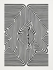 Abstract black and white optical illusion pattern