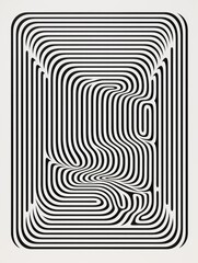 Abstract black and white optical illusion art.