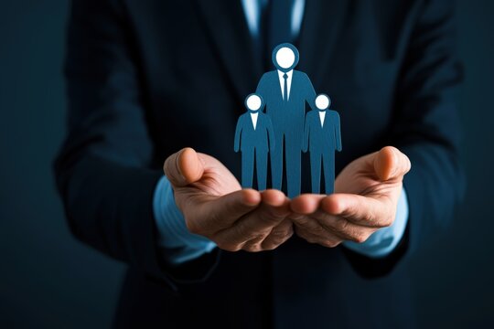 Hands of Leadership: A symbol of leadership is held delicately in the open hands of a person, showcasing the values of guidance and mentorship. 