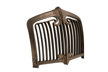 Antique car grille ornament isolated on transparent background