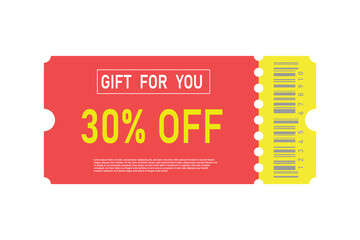 Gift voucher template banner on white background