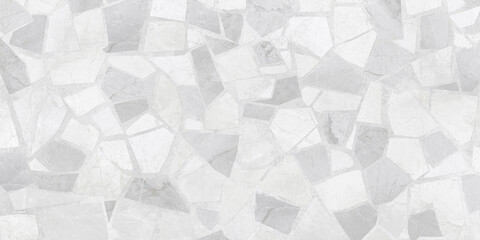 White mosaic wall texture, pebbles background