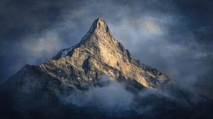 Mountain Peak in Dramatic Lighting