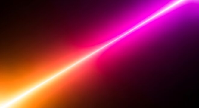 Vibrant diagonal light streak in an abstract gradient background, blending bright orange, glowing red, and electric magenta for a dynamic energetic visual effect.