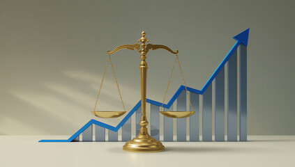 Depicting the vital intersection of ethical decision-making and market performance, showcasing the critical balance required for financial stability and sustained economic growth in business