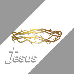 Vector illustration of crown of thorns background, victory in love