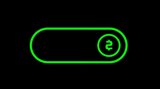 A green oval symbol with a dollar mark represents financial stability showing a secure and balanced economic position