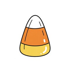Candy corn piece in orange, yellow, and white colors for Halloween  