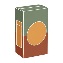 Simple cereal box design with green and orange color scheme  