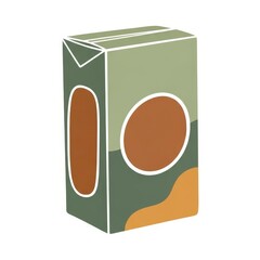 Abstract cereal box design in earthy tones with minimal style  