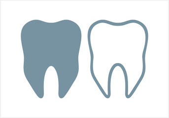 Stencil tooth set icon isolated. Vector stock illustration