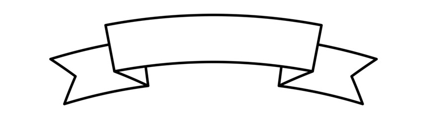 Ribbon Banner Line Art icon. Vector illustration