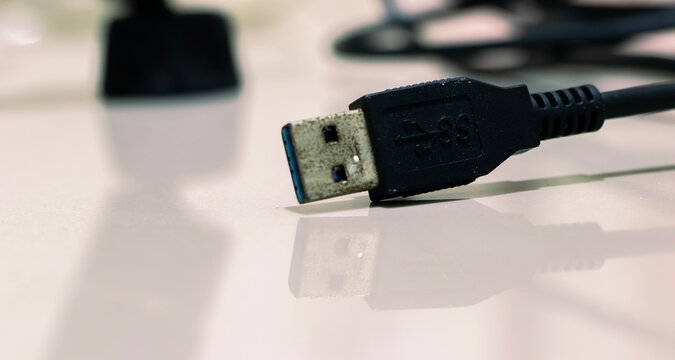 Old USB cable for industrial object technology