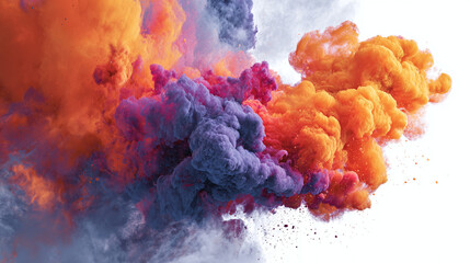 A colorful explosion of powder paint in vibrant hues, creating a mesmerizing display of art and beauty.