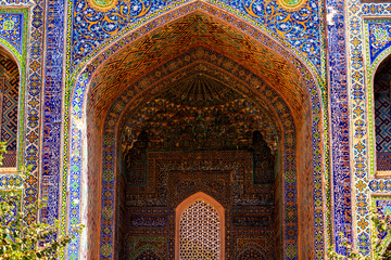 Samarkand, Uzbekistan - Sep 09, 2025:  The Gūr-i Amīr or Guri Amir is a mausoleum of the Turco-Mongol conqueror Timur in Samarkand, Uzbekistan.