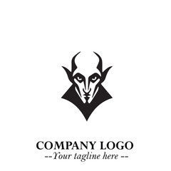 Head of Dracula Logo Symbol in Black on the White Background with Horror Minimal Vector Design