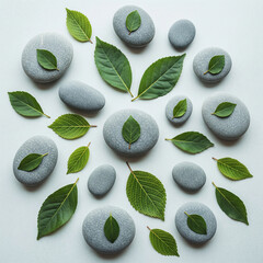 stones and leaves