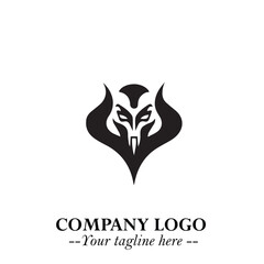 Obraz premium Head of Dracula Logo Symbol in Black on the White Background with Horror Minimal Vector Design