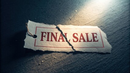 Urgent final sale tag, limited time offer, grab deals now