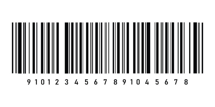 Black and white barcode icon on white background