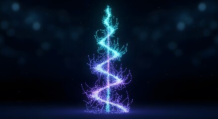 A mesmerizing display of shimmering particles swirling in a spiral, set against a deep, dark background.