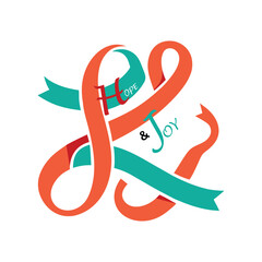 Hope and joy ribbons entwined, creating a vibrant symbolic design.