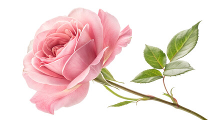 Pink rose isolated on white
